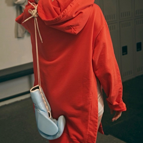 Orange Hoodie Sweatshirt Dress - Picture 4 of 11